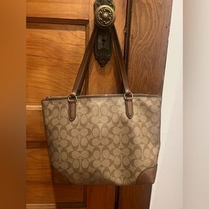 Coach leather tote bag